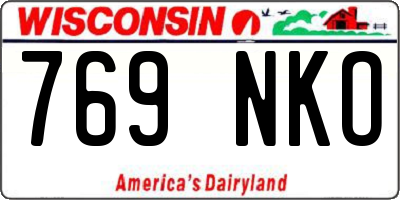 WI license plate 769NKO