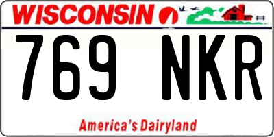 WI license plate 769NKR