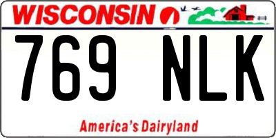 WI license plate 769NLK
