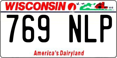 WI license plate 769NLP
