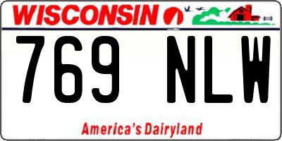 WI license plate 769NLW