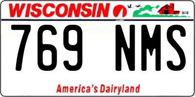WI license plate 769NMS