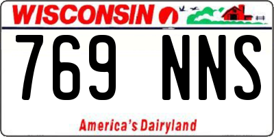 WI license plate 769NNS