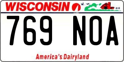 WI license plate 769NOA