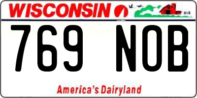 WI license plate 769NOB
