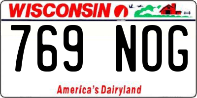 WI license plate 769NOG