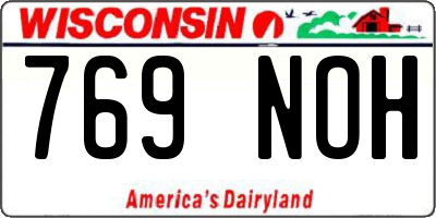 WI license plate 769NOH