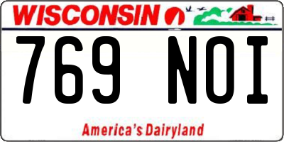 WI license plate 769NOI
