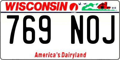 WI license plate 769NOJ