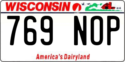 WI license plate 769NOP