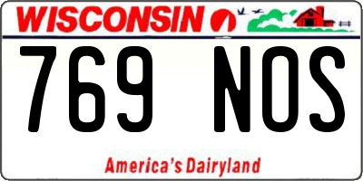 WI license plate 769NOS