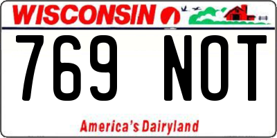 WI license plate 769NOT