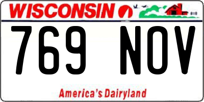 WI license plate 769NOV