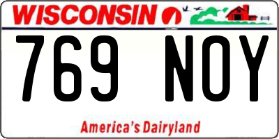 WI license plate 769NOY