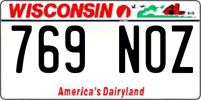WI license plate 769NOZ