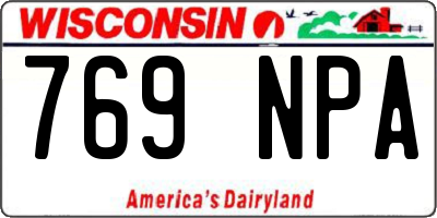 WI license plate 769NPA
