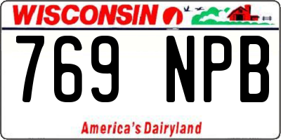 WI license plate 769NPB