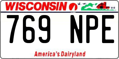 WI license plate 769NPE