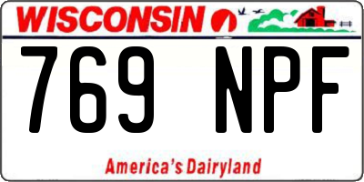 WI license plate 769NPF