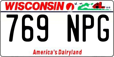 WI license plate 769NPG