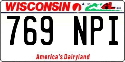 WI license plate 769NPI