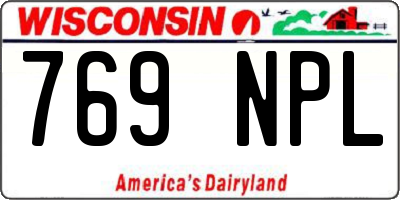 WI license plate 769NPL