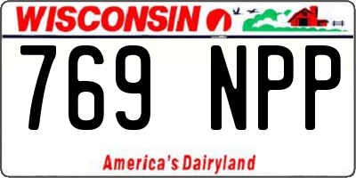 WI license plate 769NPP