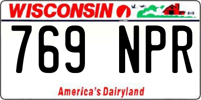 WI license plate 769NPR