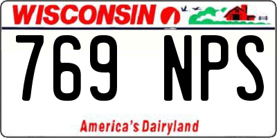 WI license plate 769NPS