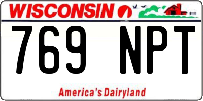 WI license plate 769NPT
