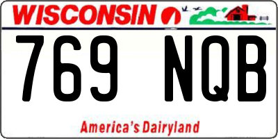 WI license plate 769NQB