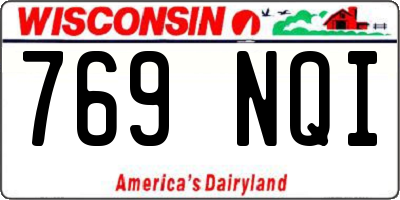 WI license plate 769NQI