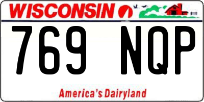 WI license plate 769NQP