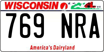 WI license plate 769NRA