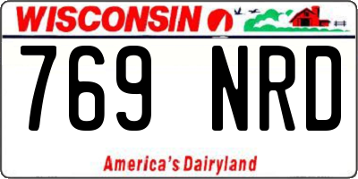 WI license plate 769NRD