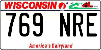 WI license plate 769NRE