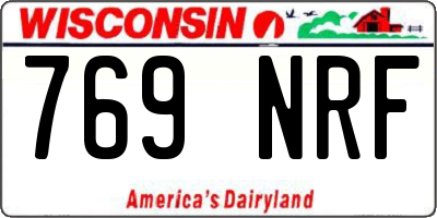 WI license plate 769NRF