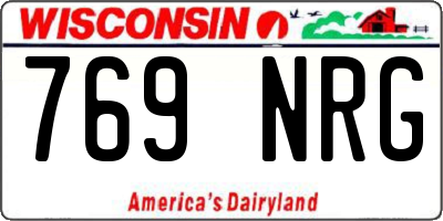 WI license plate 769NRG