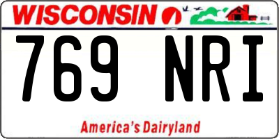 WI license plate 769NRI