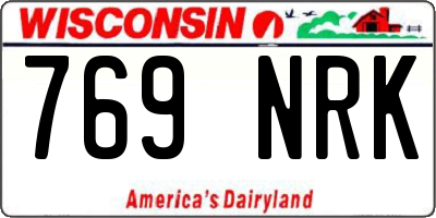WI license plate 769NRK