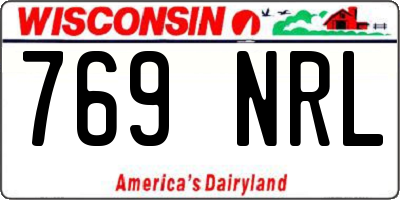 WI license plate 769NRL