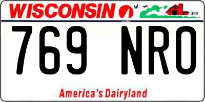 WI license plate 769NRO