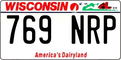 WI license plate 769NRP