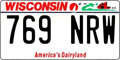 WI license plate 769NRW