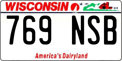 WI license plate 769NSB
