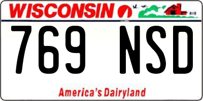 WI license plate 769NSD