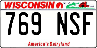 WI license plate 769NSF