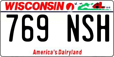 WI license plate 769NSH