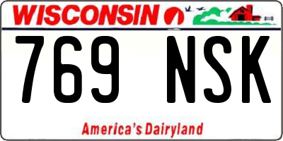 WI license plate 769NSK