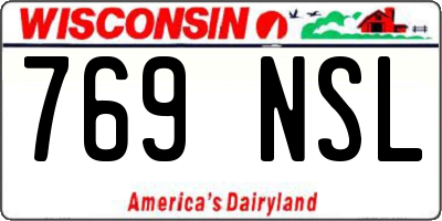 WI license plate 769NSL